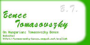 bence tomasovszky business card